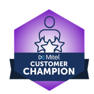 Mitel customer champion badge